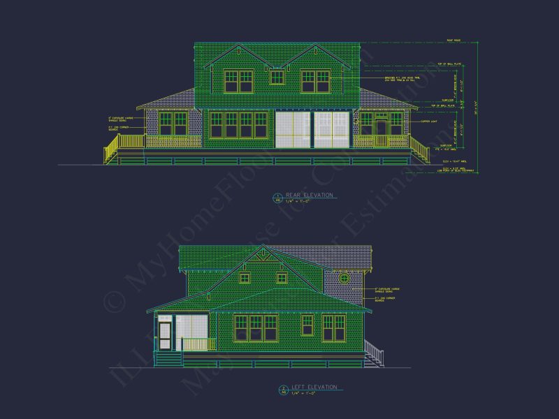 Craftsman Cart Garage Plan with Detailed CAD Architecture