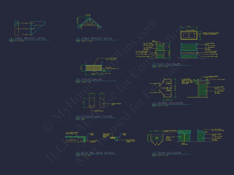 Craftsman Cart Garage Plan with Detailed CAD Architecture