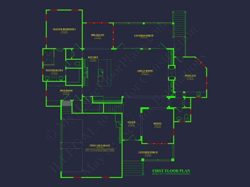 Craftsman Floor Plan with 4 Beds, Open Design & Great Features