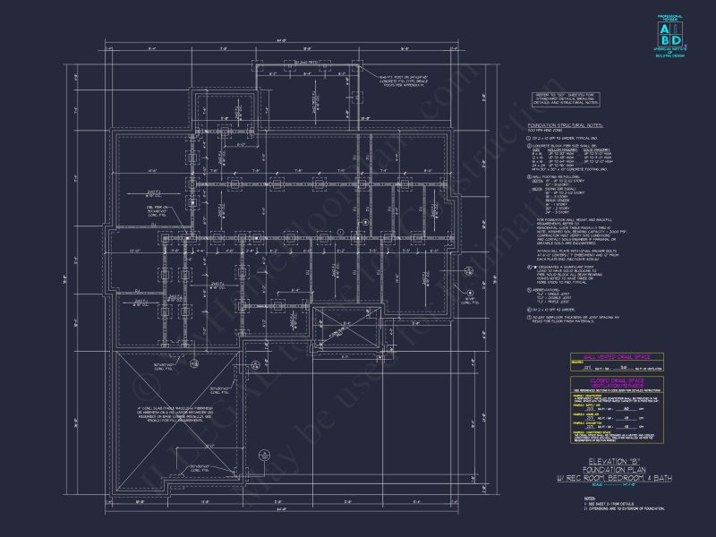 Craftsman Floor Plan with Bonus Room, CAD Blueprint & Designs