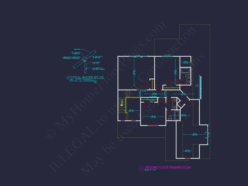 Craftsman house Blueprint with Open Floor Plan & Garage