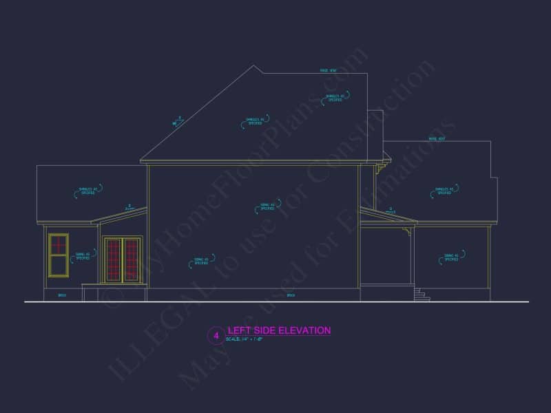Craftsman house Blueprint with Open Floor Plan & Garage