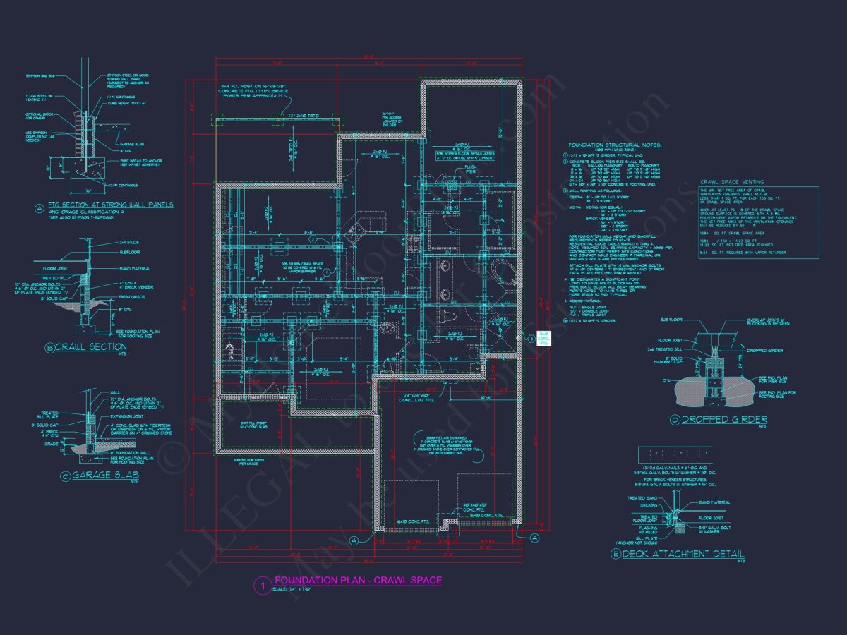 Craftsman house Blueprint with Open Floor Plan & Garage