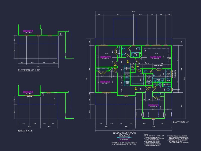Craftsman house Design with 2-Story Plan and CAD Blueprints