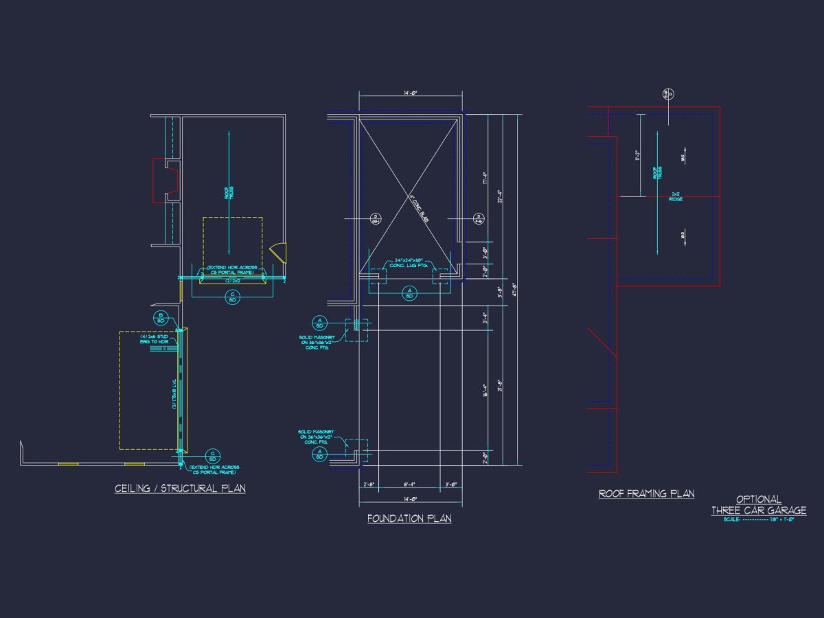 Craftsman house Design with 2-Story Plan and CAD Blueprints