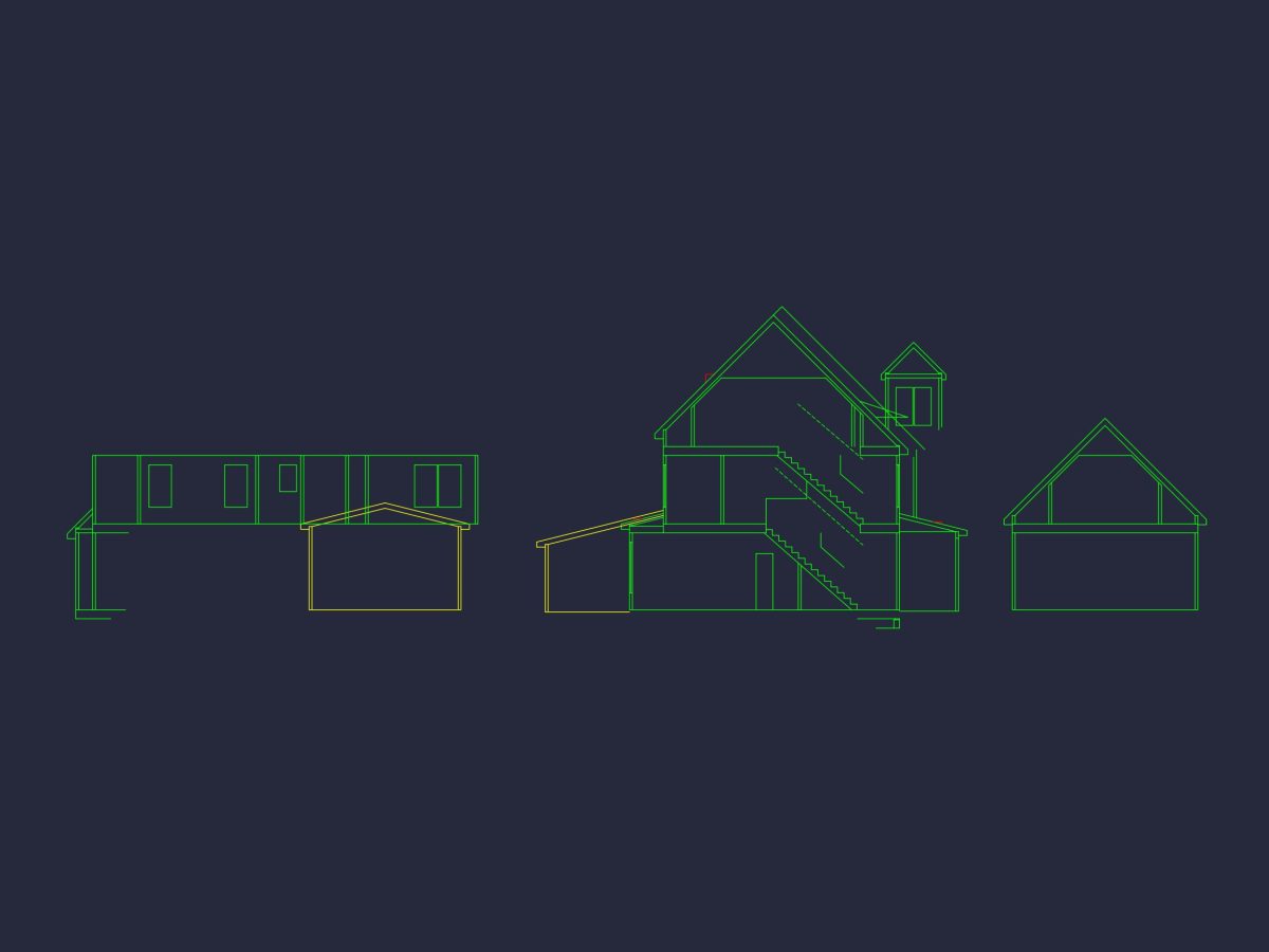 Craftsman house Design with 2-Story Plan and CAD Blueprints