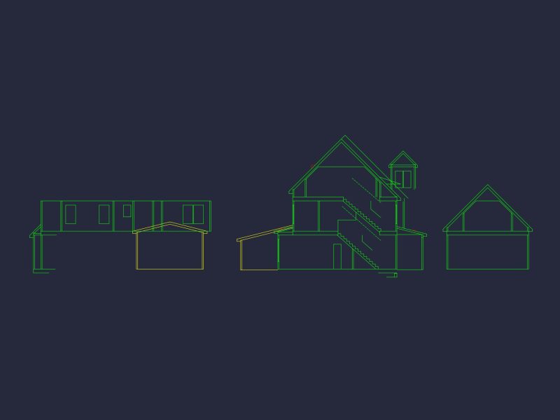 Craftsman house Design with 2-Story Plan and CAD Blueprints