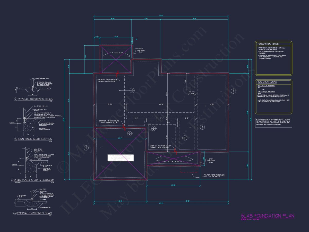 Craftsman house Design with 4 Bed Floor Plan & CAD Blueprint