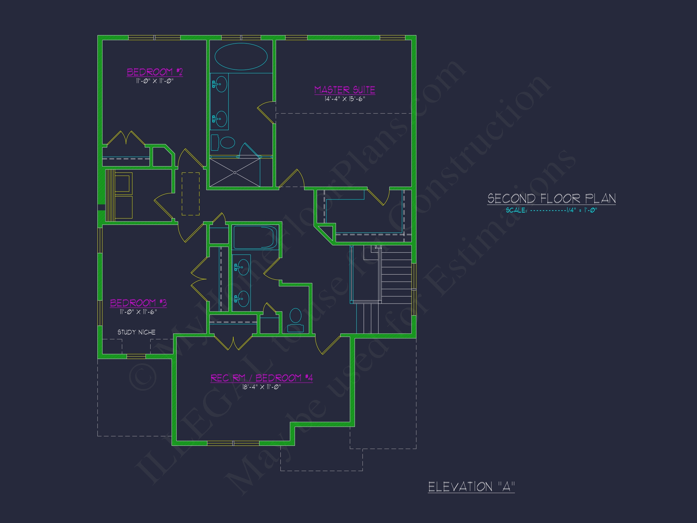 Craftsman Home Design with 4 Bedrooms