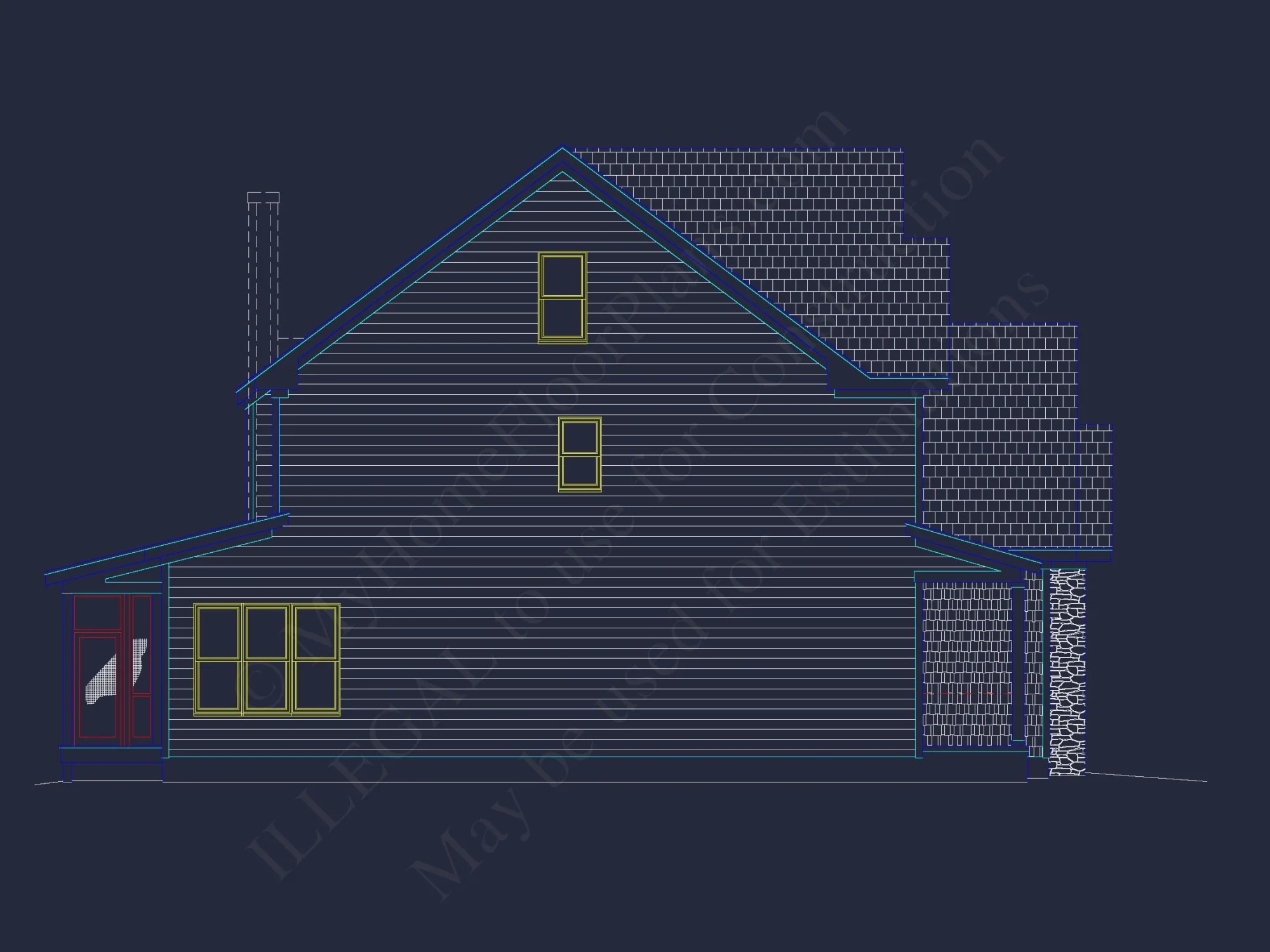 Craftsman house Design with Floor Plan, CAD & Blueprint Features