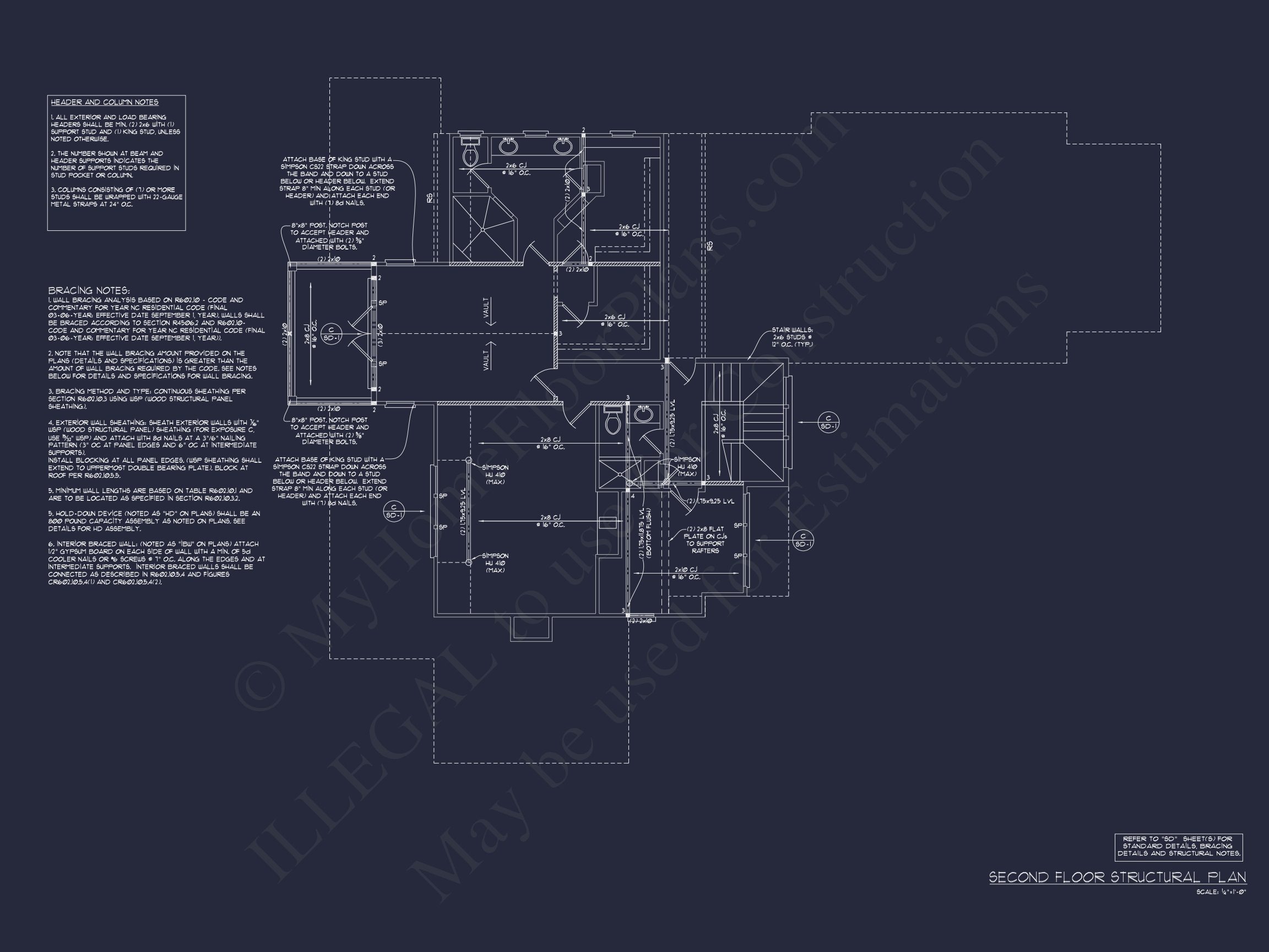 Craftsman house Floor Plan: 2-Story,3-Bed Blueprint