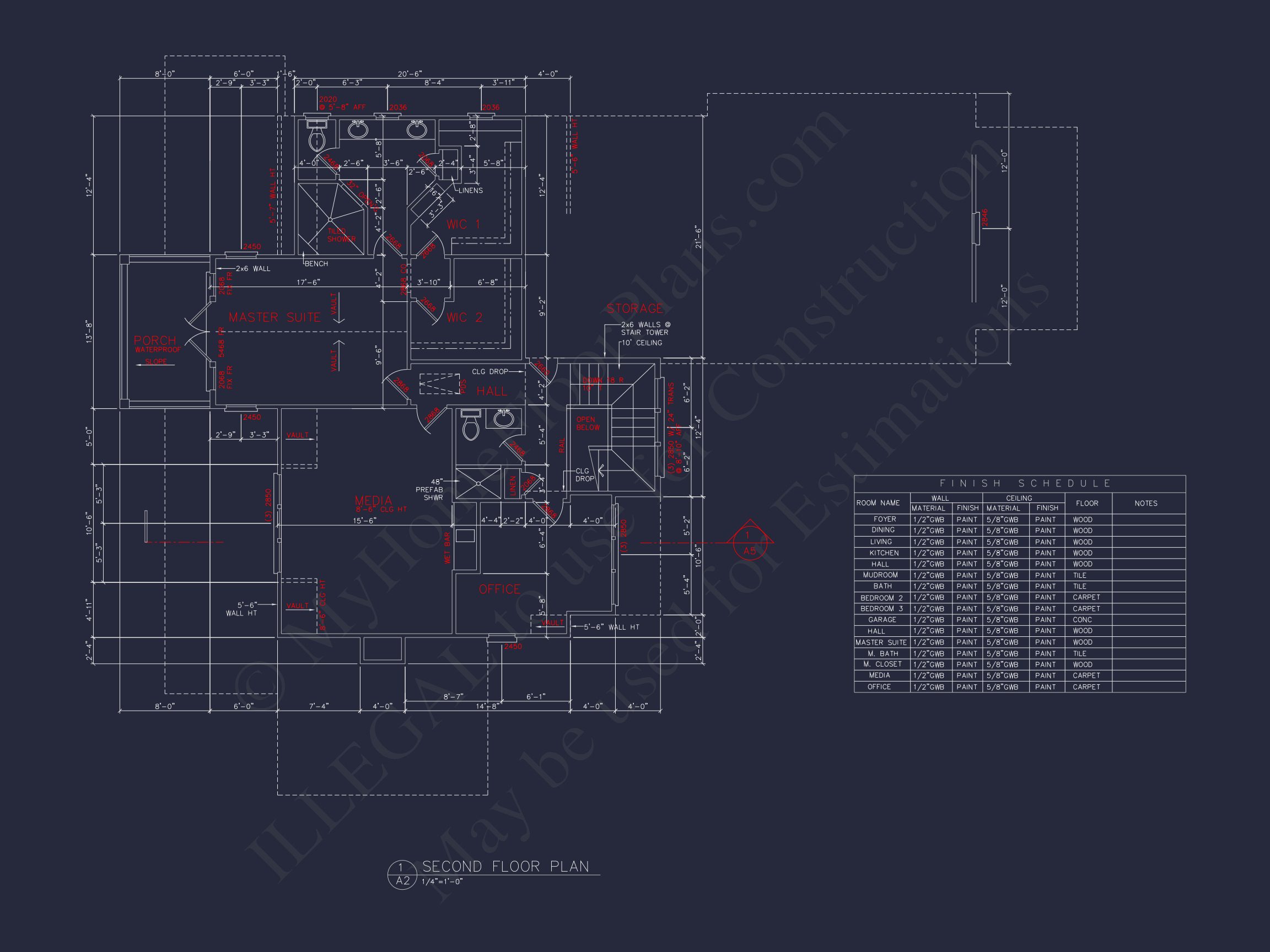 Craftsman house Floor Plan: 2-Story,3-Bed Blueprint
