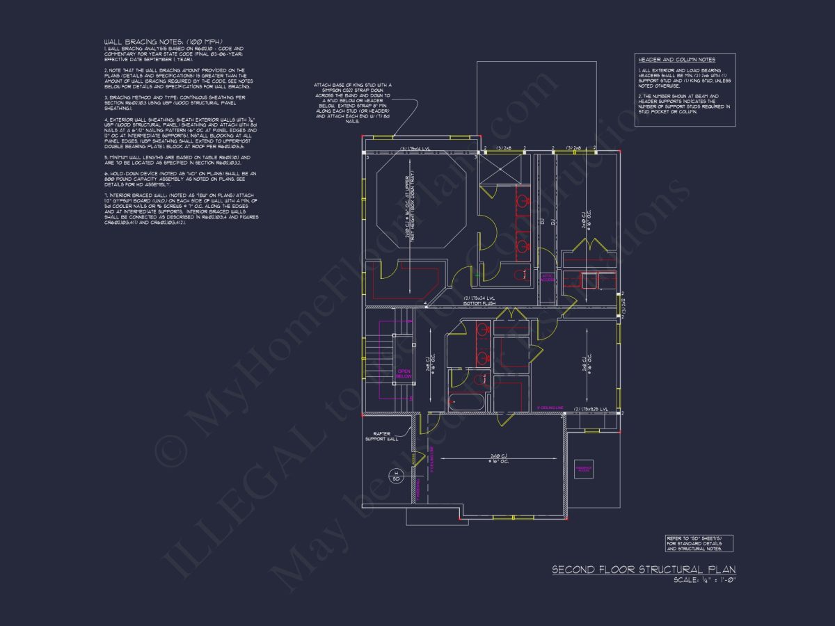 Craftsman house Floor Plan: 2540 Sq Ft, 2-Story Blueprint