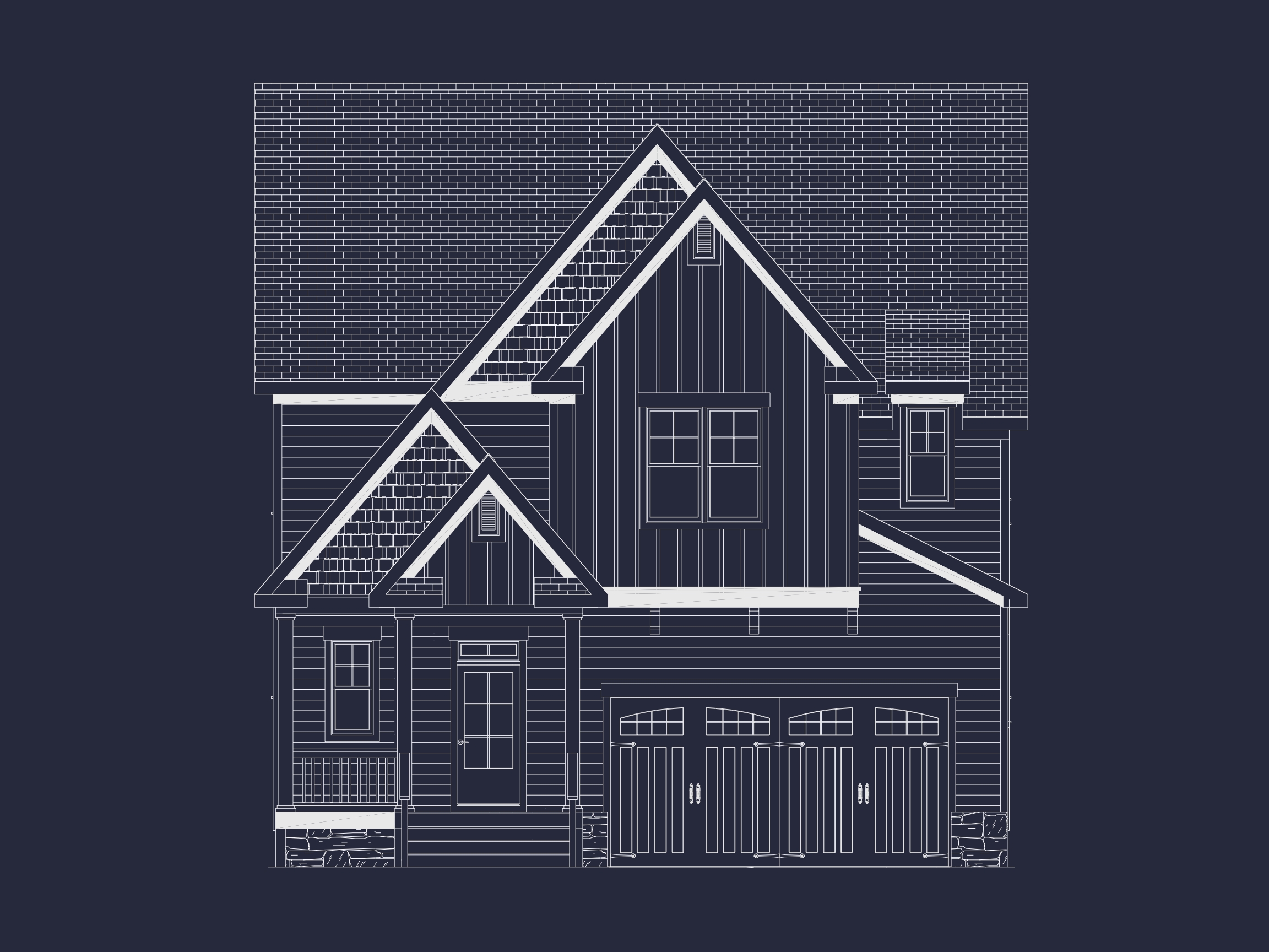 Craftsman Home Floor Plan: 2540 Sq Ft,2-Story Blueprint