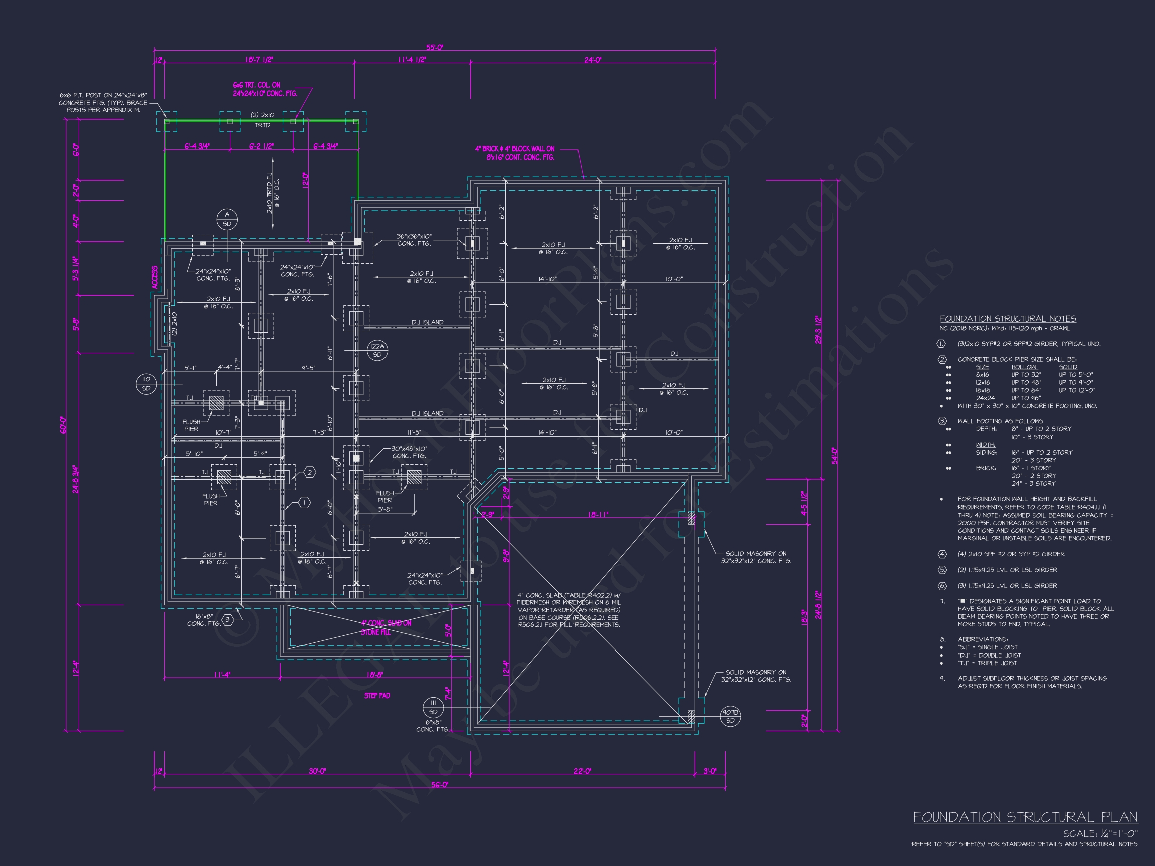 Craftsman Home Floor Plan - 4 Bed,3 Bath CAD Designs Blueprint