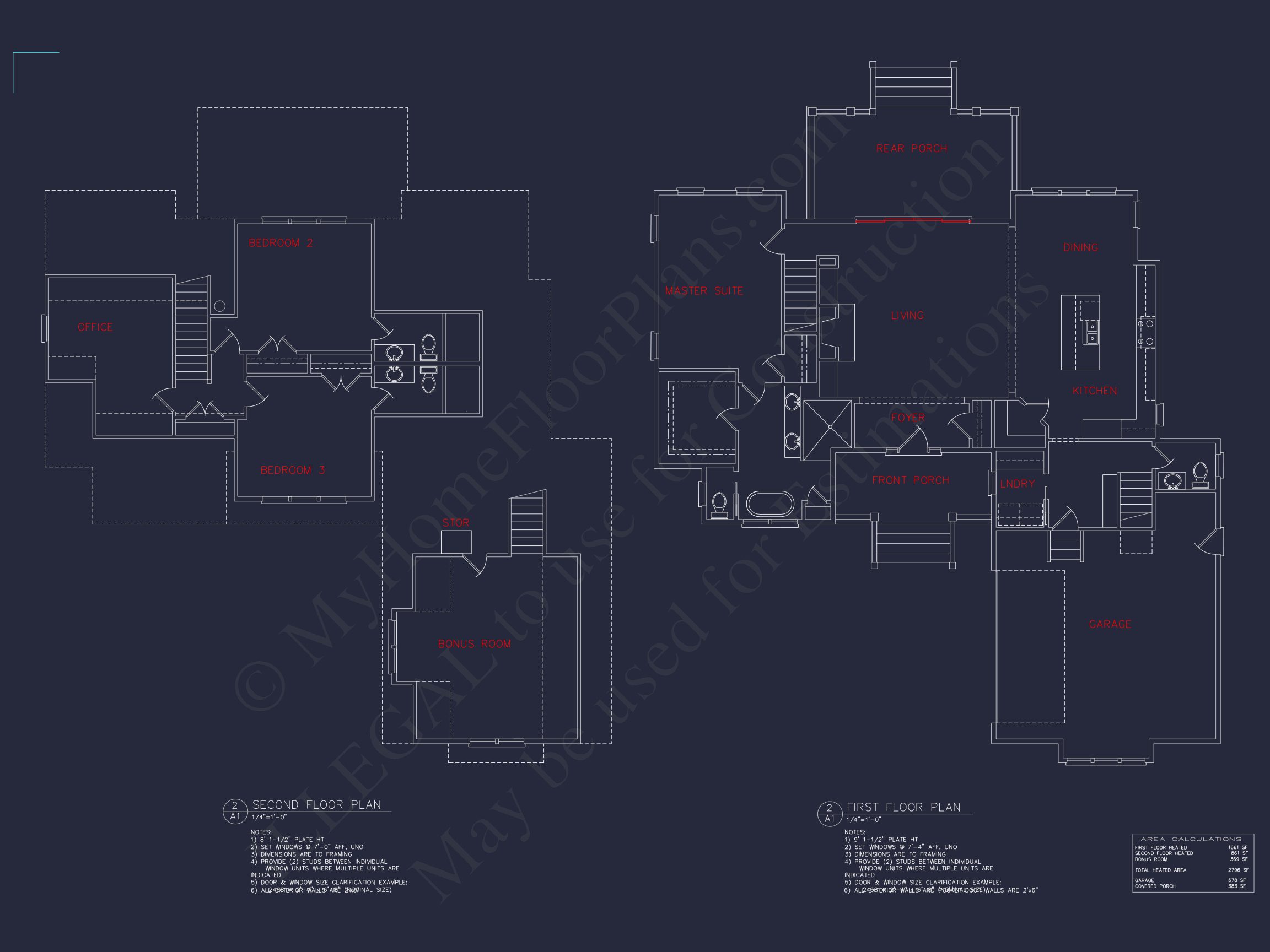 Craftsman house Floor Plan: 4 Bed,3 Bath,2,796 Sq Ft