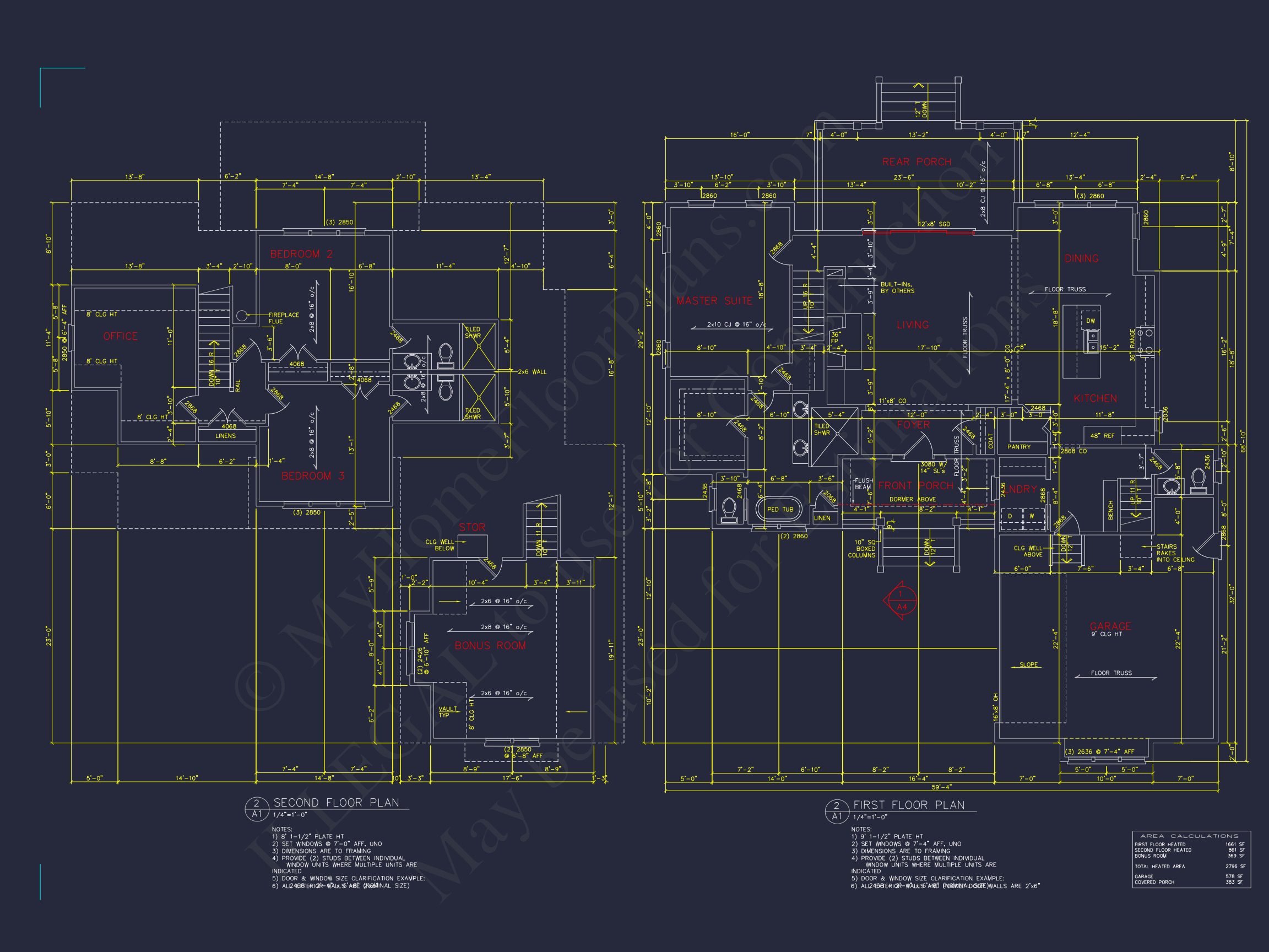Craftsman house Floor Plan: 4 Bed,3 Bath,2,796 Sq Ft
