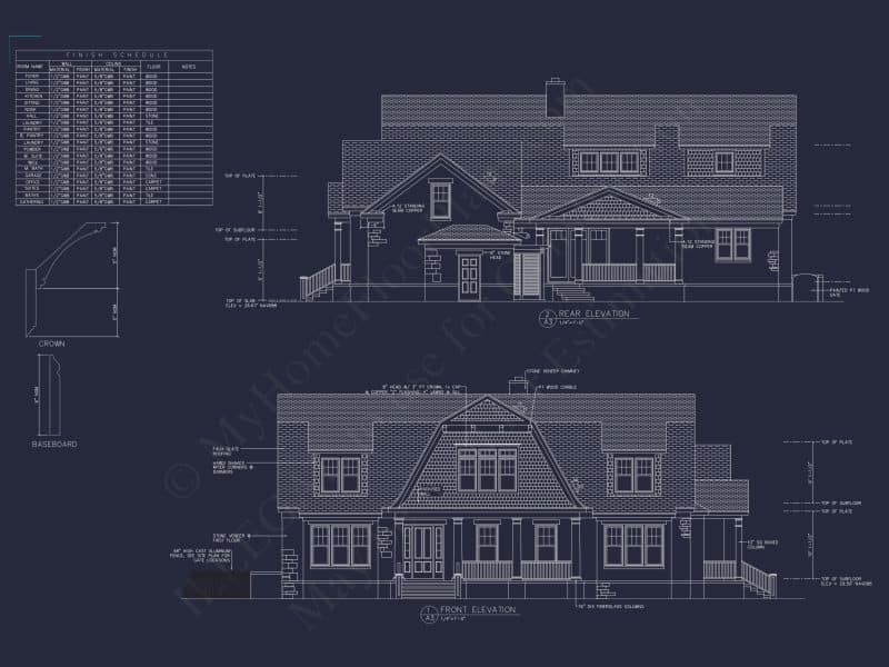 Craftsman house Floor Plan: 5-Bed, 4-Bath, 3-Car Garage