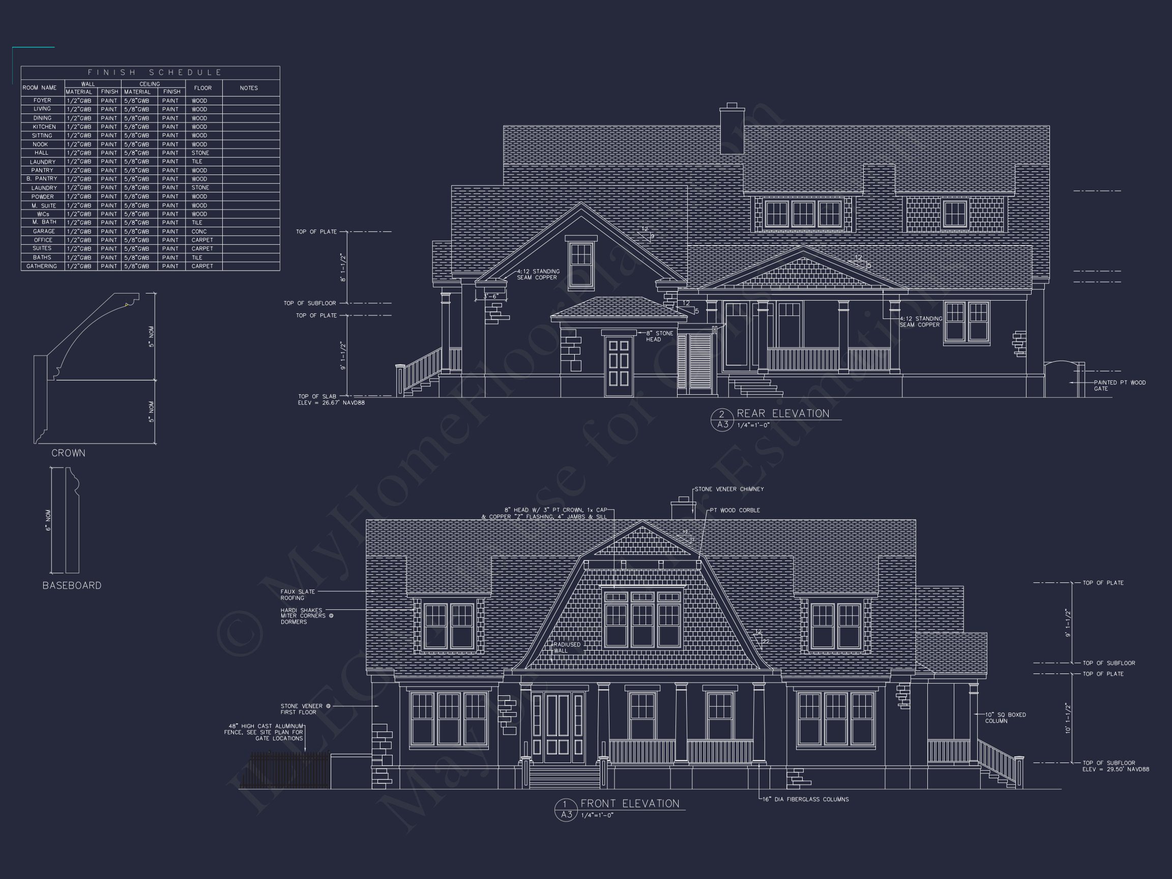 Craftsman house Floor Plan: 5-Bed,4-Bath,3-Car Garage