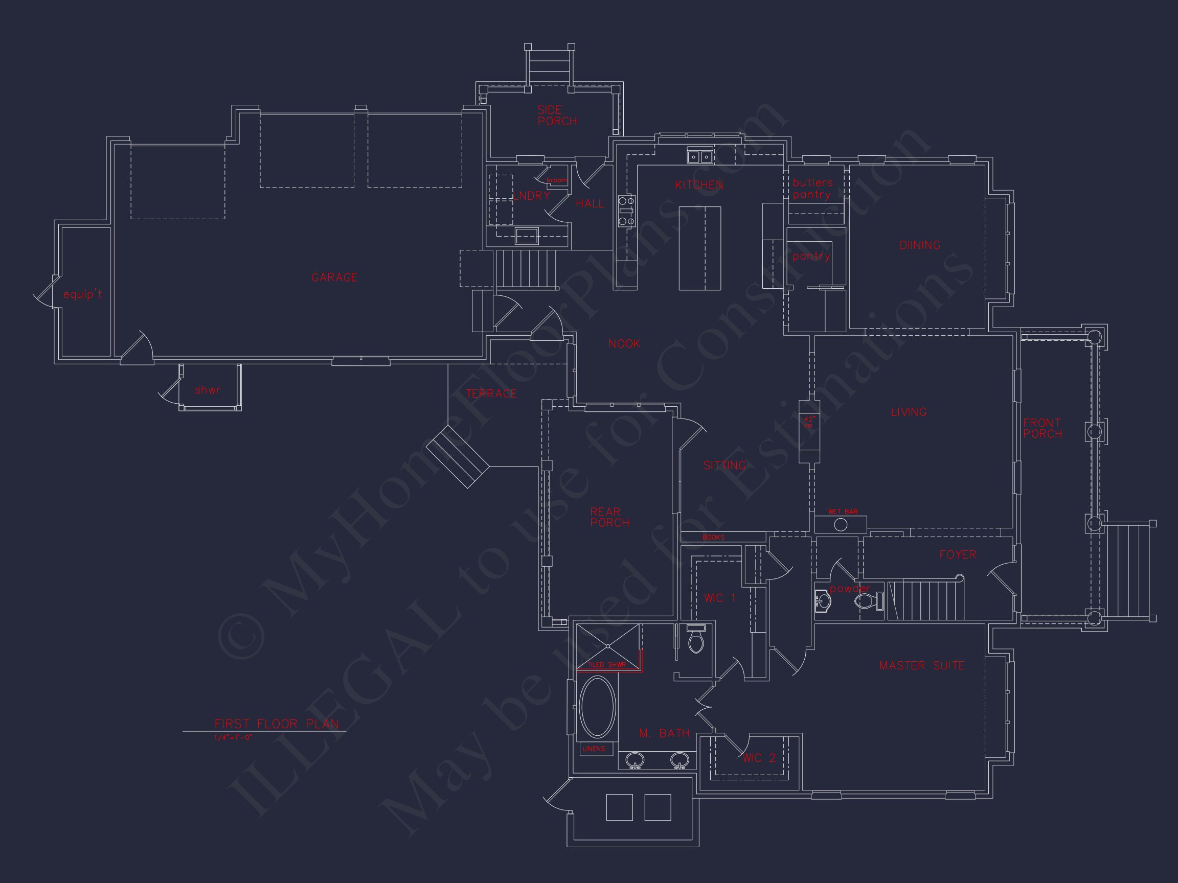 Craftsman house Floor Plan: 5-Bed,4-Bath,3-Car Garage