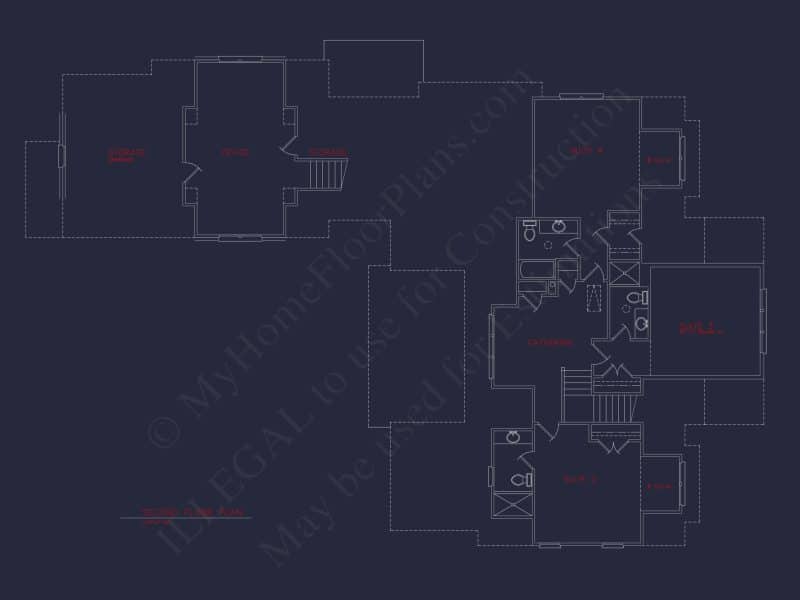 Craftsman house Floor Plan: 5-Bed, 4-Bath, 3-Car Garage