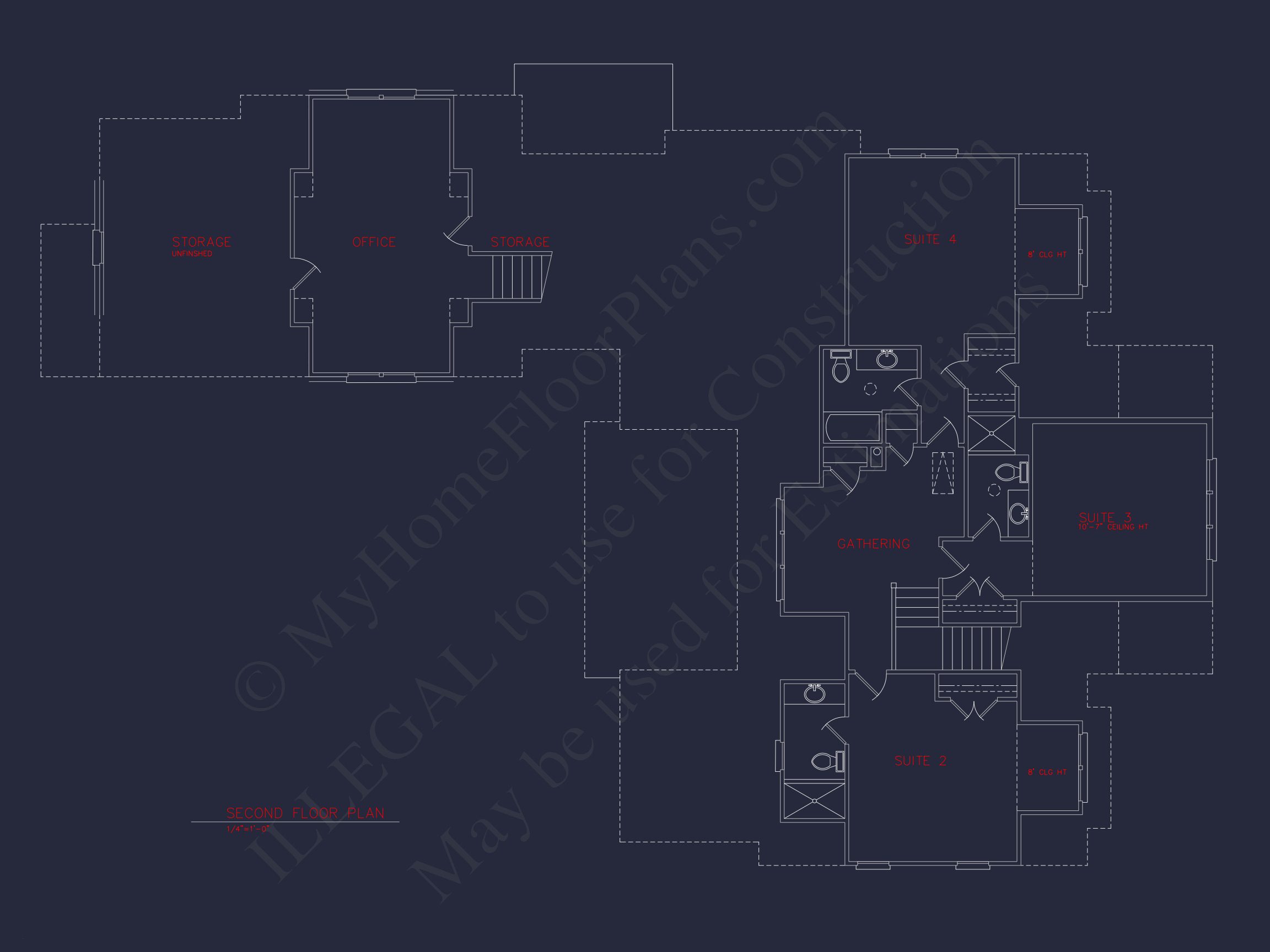 Craftsman house Floor Plan: 5-Bed,4-Bath,3-Car Garage