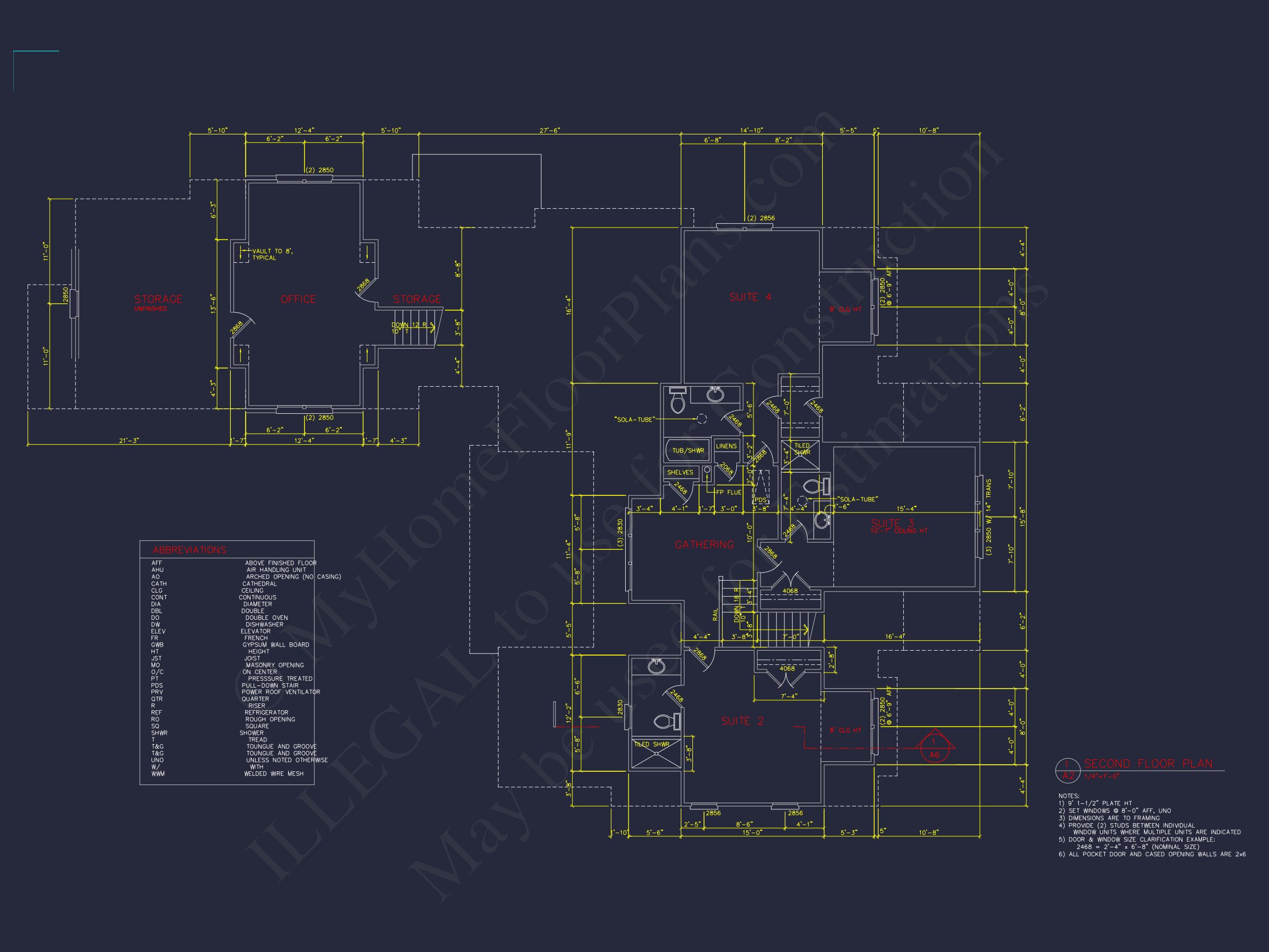 Craftsman house Floor Plan: 5-Bed,4-Bath,3-Car Garage