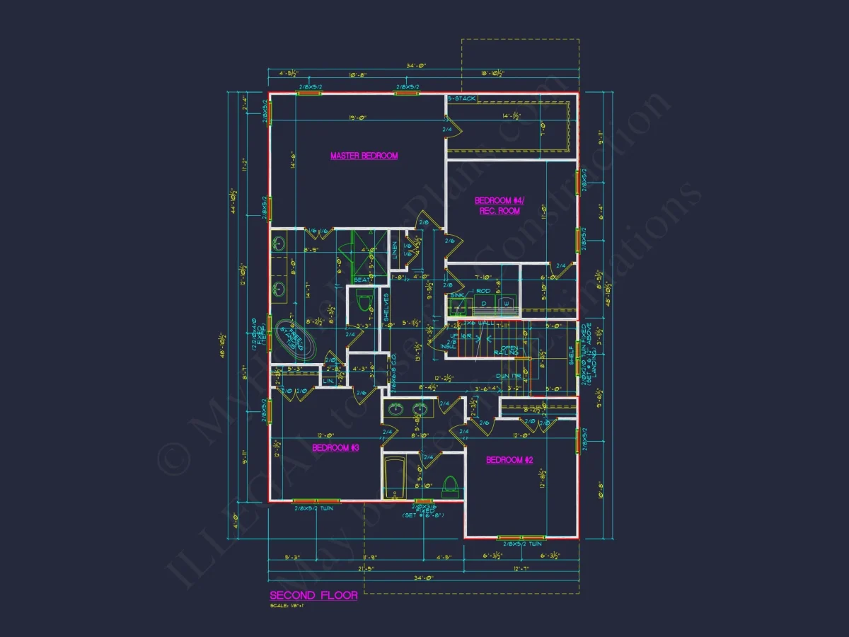 Craftsman house Floor Plan: Architectural CAD Designs
