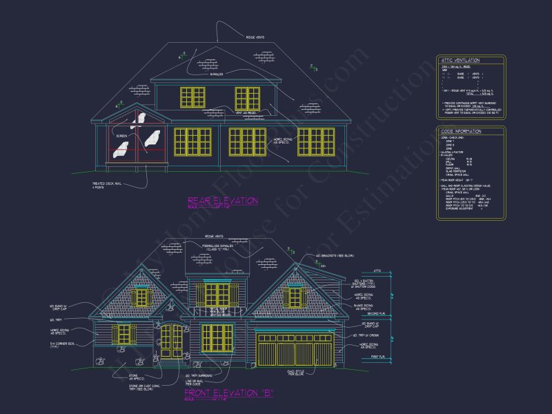 Craftsman house Floor Plan: Architectural Designs & CAD Blueprint