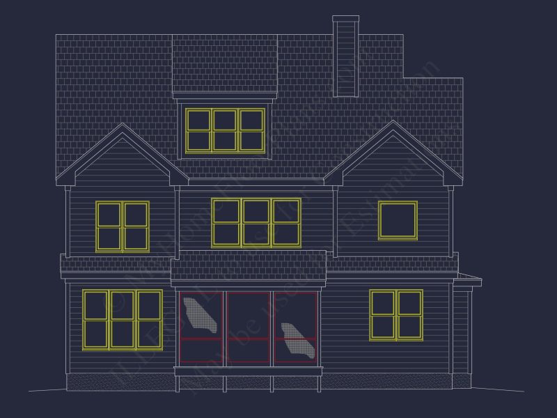 Craftsman house Floor Plan: Blueprint & CAD for Designers