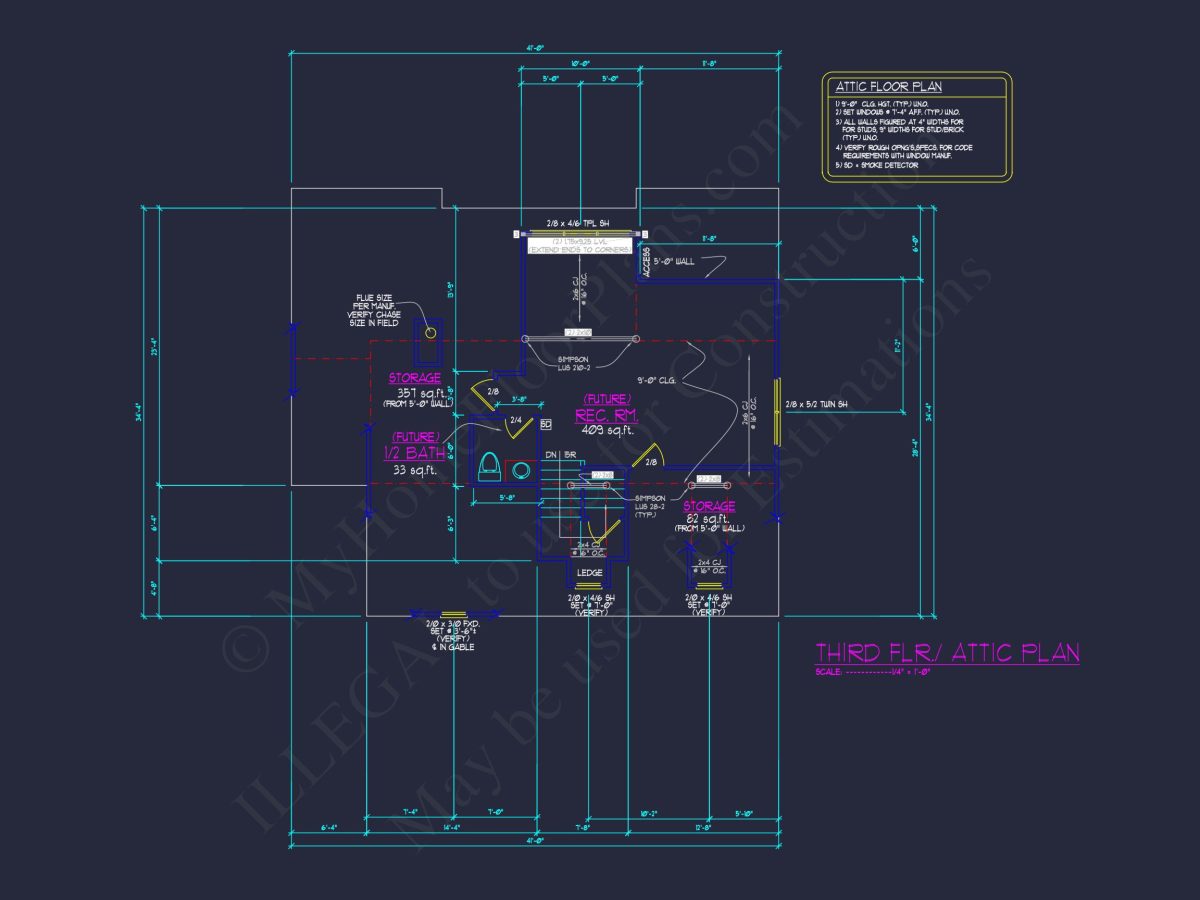 Craftsman house Floor Plan: Blueprint & CAD for Designers