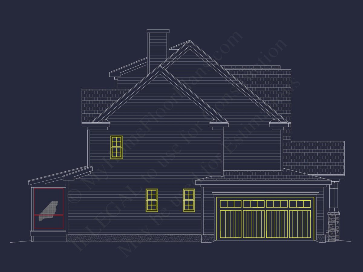 Craftsman house Floor Plan: Blueprint & CAD for Designers