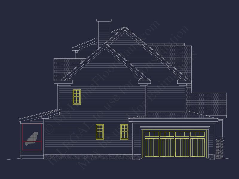 Craftsman house Floor Plan: Blueprint & CAD for Designers