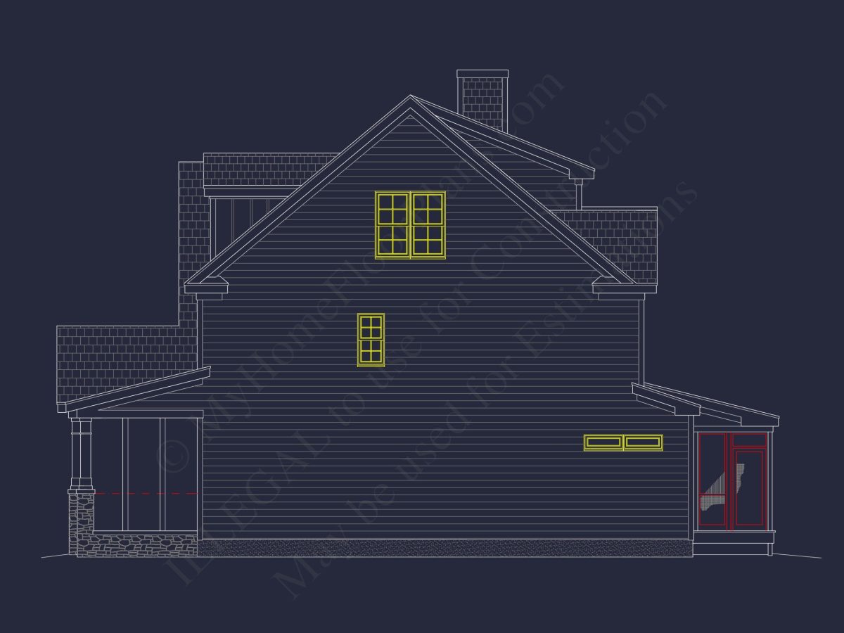 Craftsman house Floor Plan: Blueprint & CAD for Designers