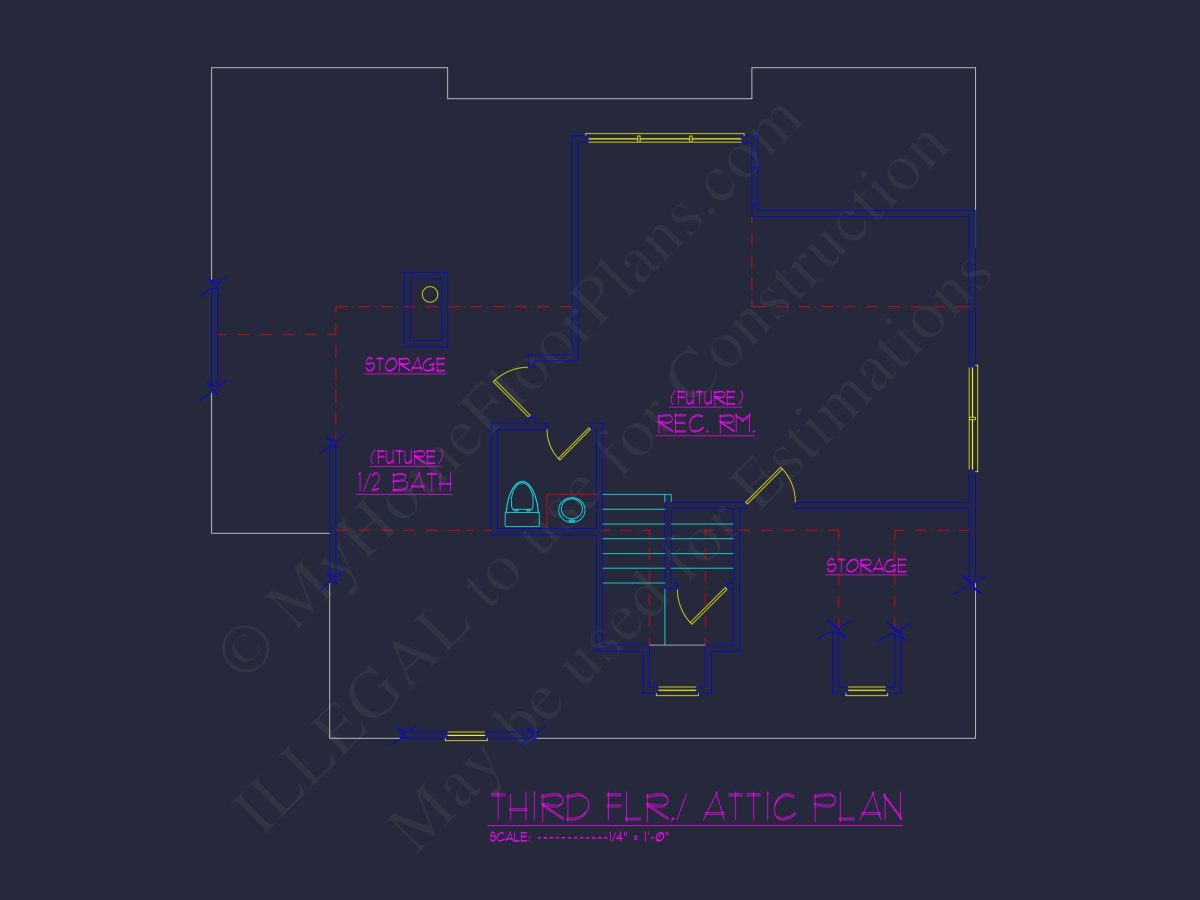 Craftsman house Floor Plan: Blueprint & CAD for Designers