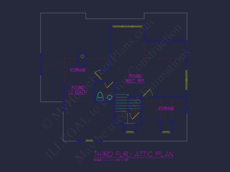Craftsman house Floor Plan: Blueprint & CAD for Designers