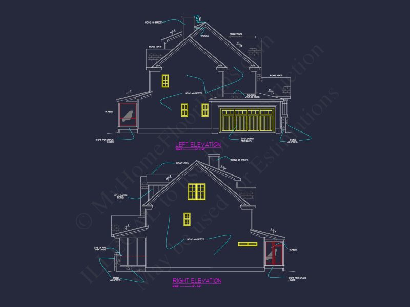 Craftsman house Floor Plan: Blueprint & CAD for Designers