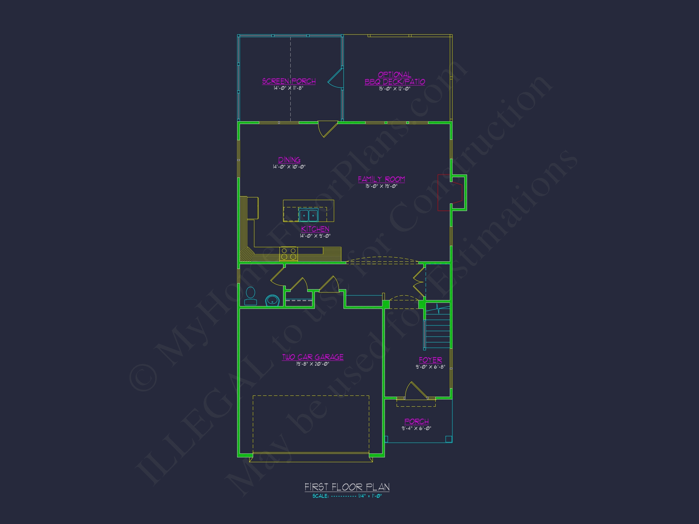 Craftsman Home Floor Plan: CAD Blueprint for Modern Designs