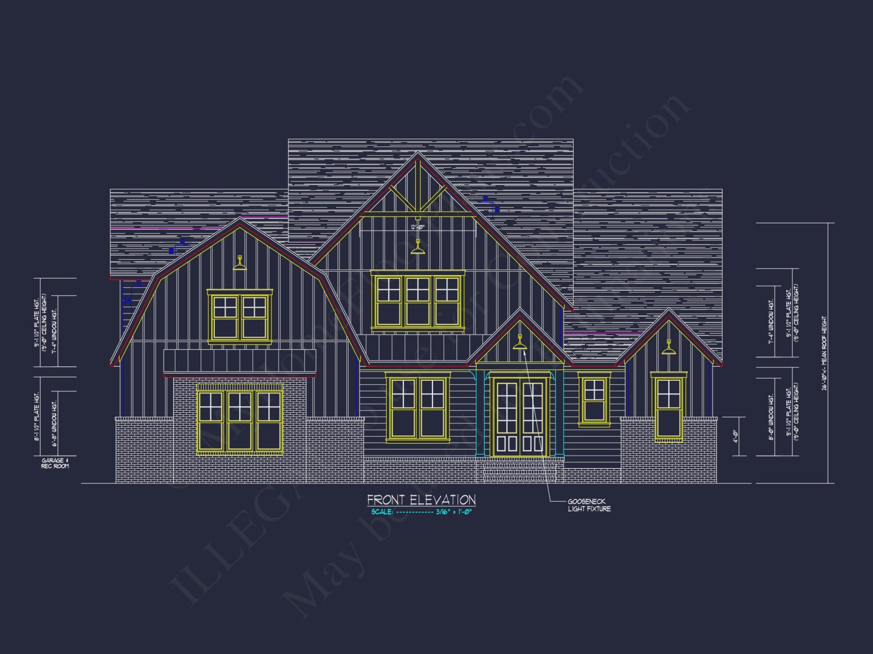 Craftsman house Floor Plan: Detailed Blueprint for 2-Story Designs