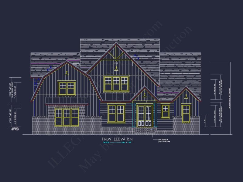 Craftsman house Floor Plan: Detailed Blueprint for 2-Story Designs