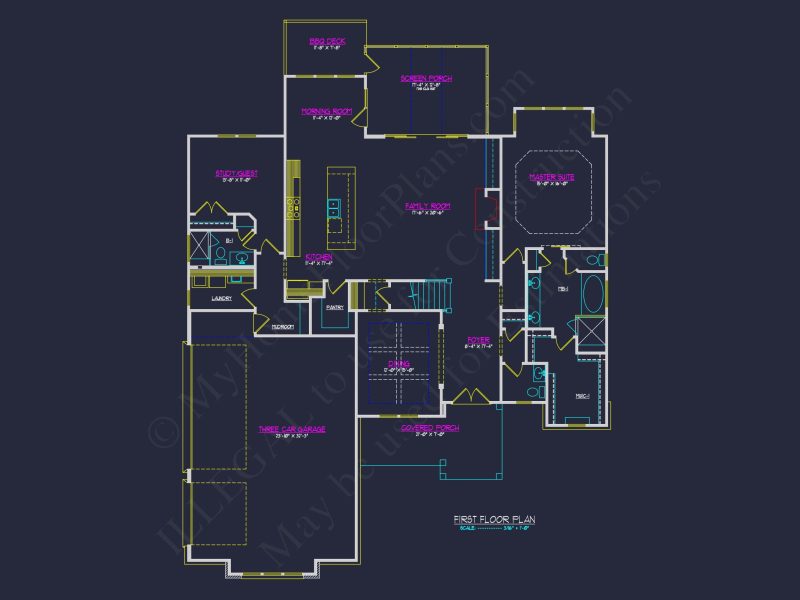 Craftsman house Floor Plan: Detailed Blueprint for 2-Story Designs