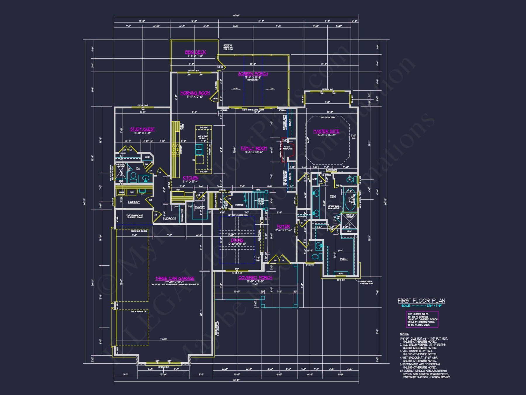 Craftsman house Floor Plan: Detailed Blueprint for 2-Story Designs