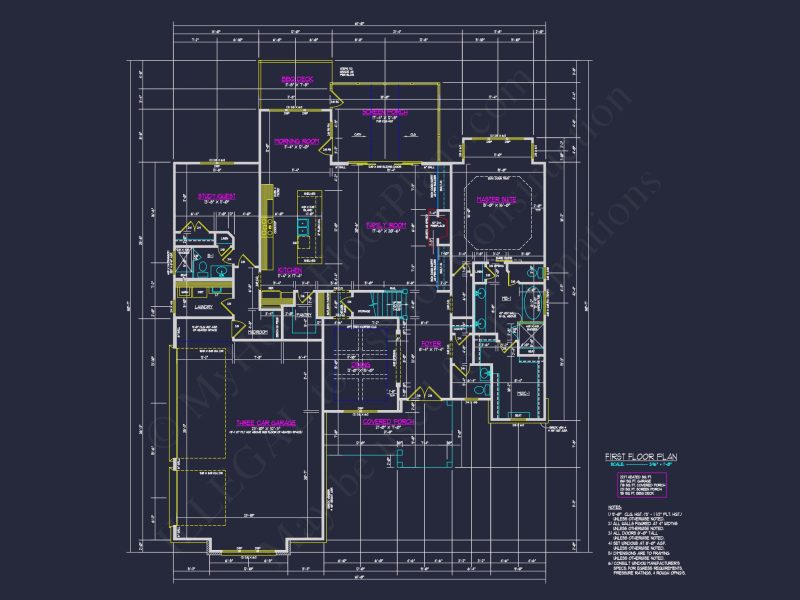 Craftsman house Floor Plan: Detailed Blueprint for 2-Story Designs
