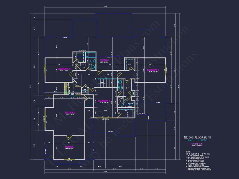 Craftsman house Floor Plan: Detailed Blueprint for 2-Story Designs