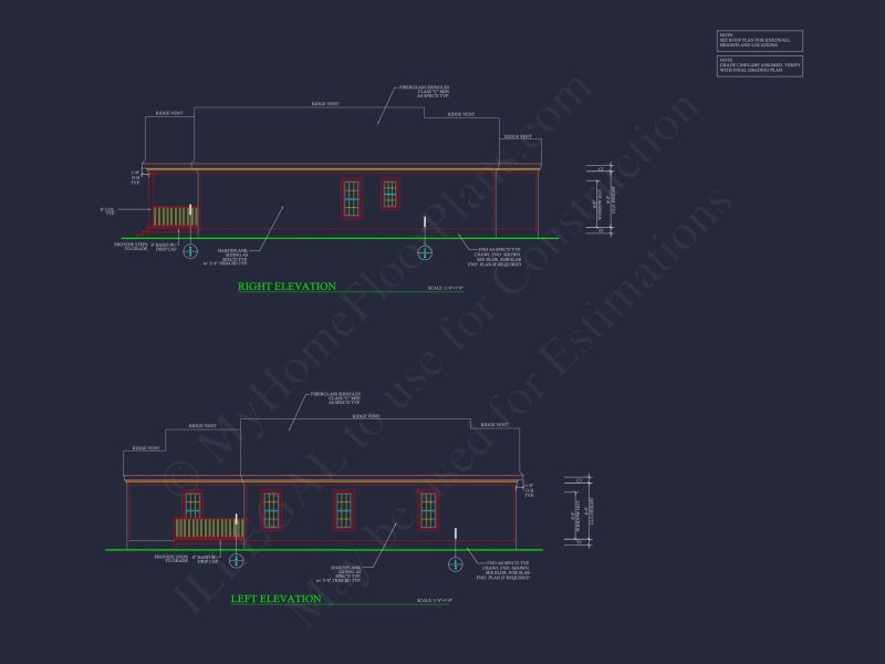 Craftsman house Floor Plan - Detailed CAD Blueprint Designs