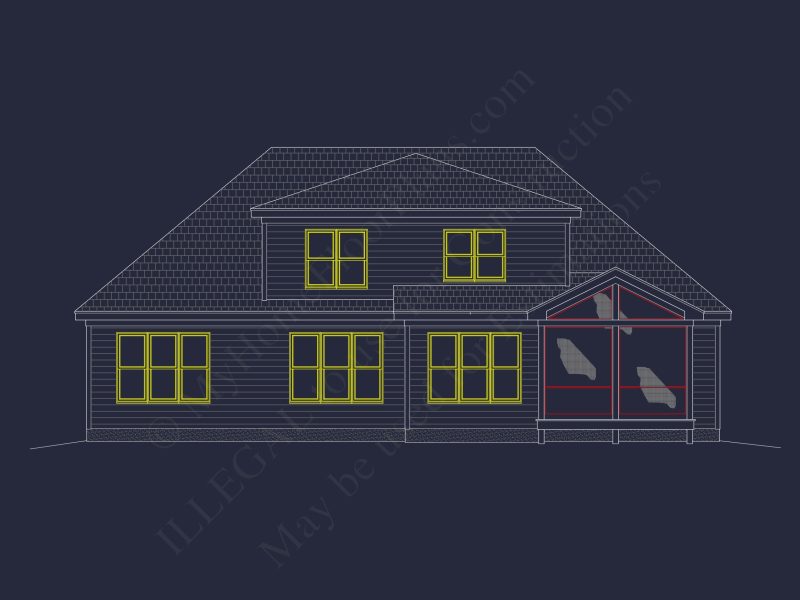 Craftsman house Floor Plan for Designers: Architecture CAD Blueprint