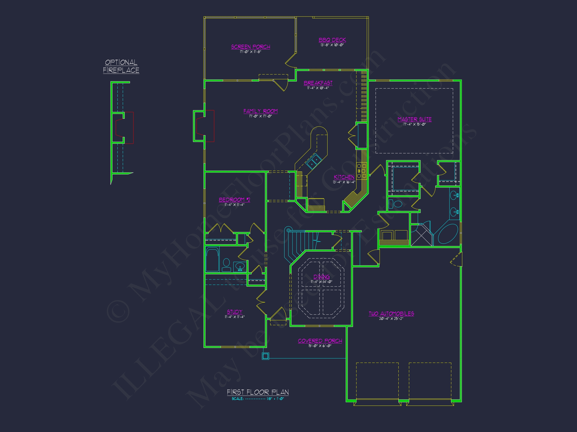 Craftsman Home Floor Plan with 1.5 Stories and CAD Designs