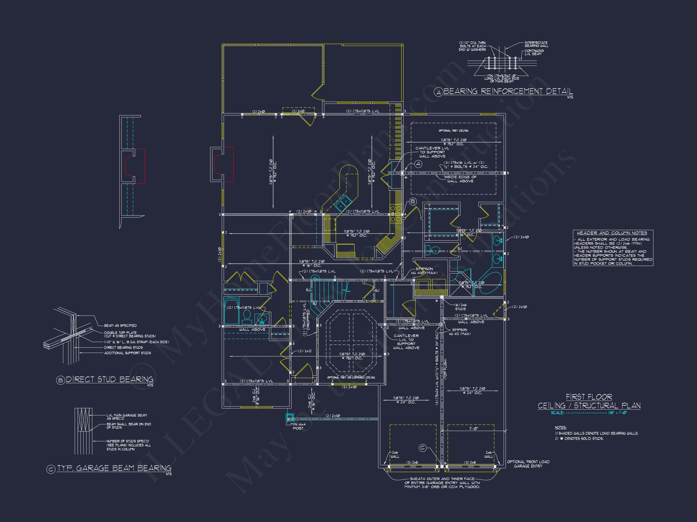 Craftsman Home Floor Plan with 1.5 Stories and CAD Designs