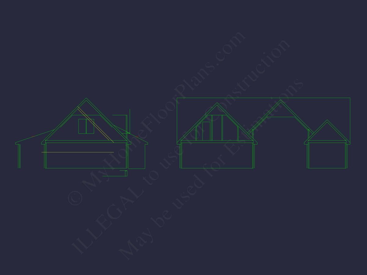 Craftsman house Floor Plan with 1.5 Story CAD Designs
