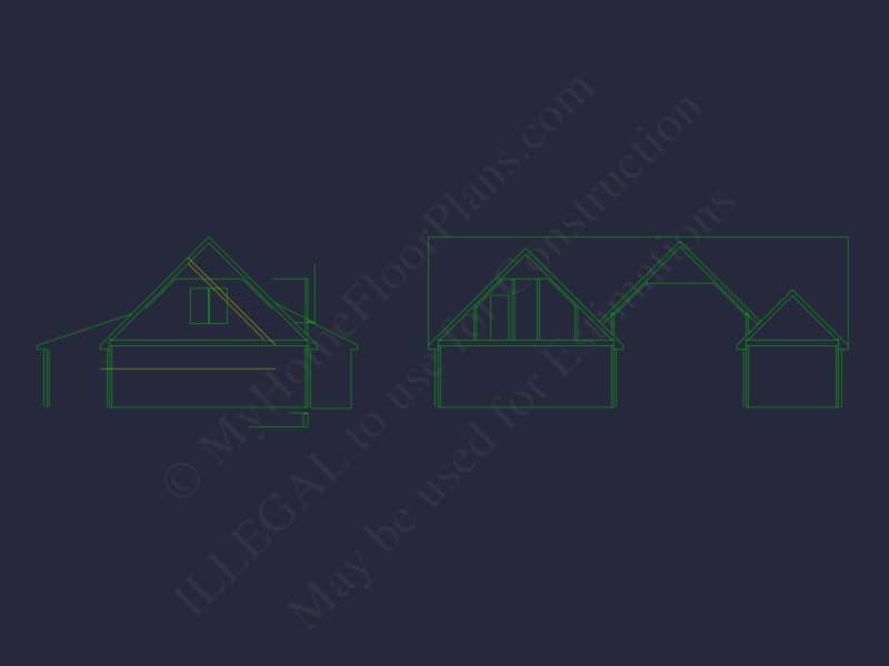 Craftsman house Floor Plan with 1.5 Story CAD Designs